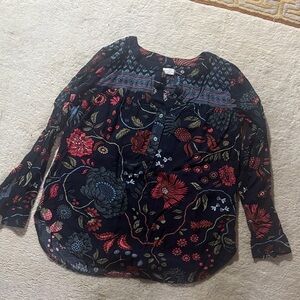 LOFT Multicolor Patterned Blouse